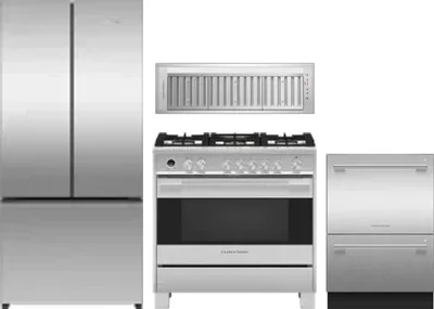 4 Piece Package Includes Refrigerator, Range, Hood And Dishwasher